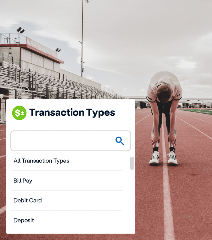 Manage-money-in-one-place Track runner on track