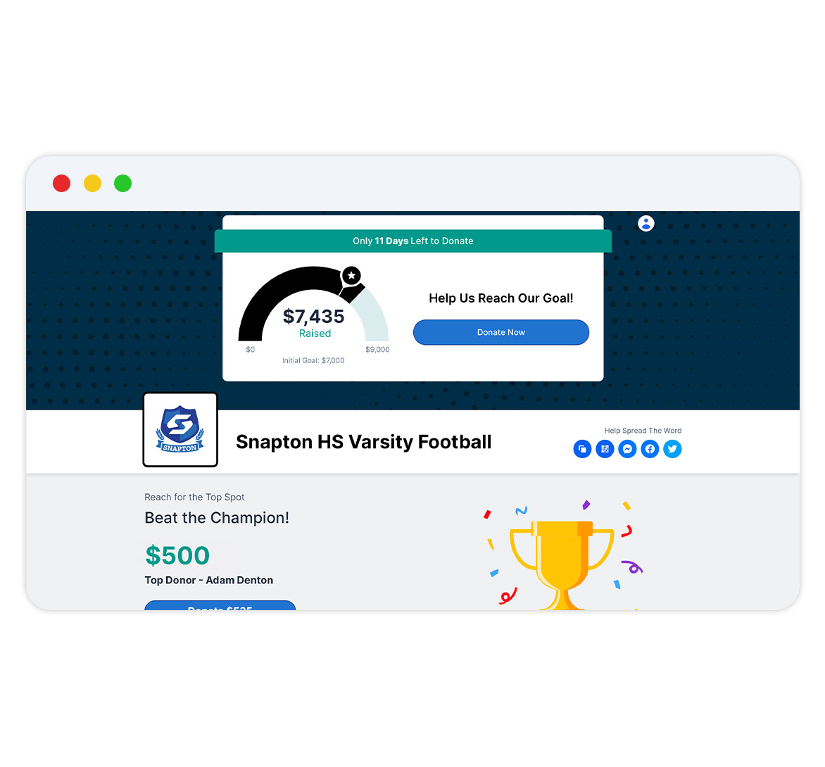 snap-raise-online-fundraising-website Snap! Raise online fundraising page